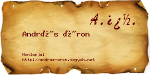 András Áron névjegykártya